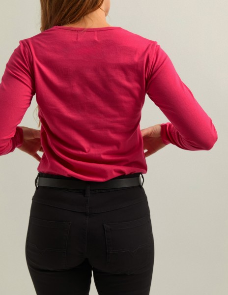 Camiseta manga larga rosa logo en azul