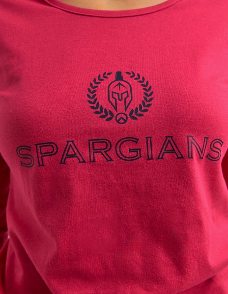 Camiseta manga larga rosa logo en azul