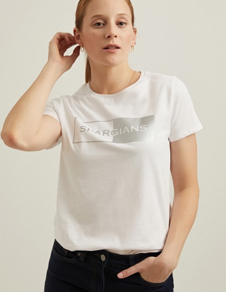 Camiseta manga corta blanca con logo B&N plata