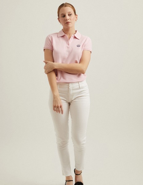 Polo rosa con logo bordado